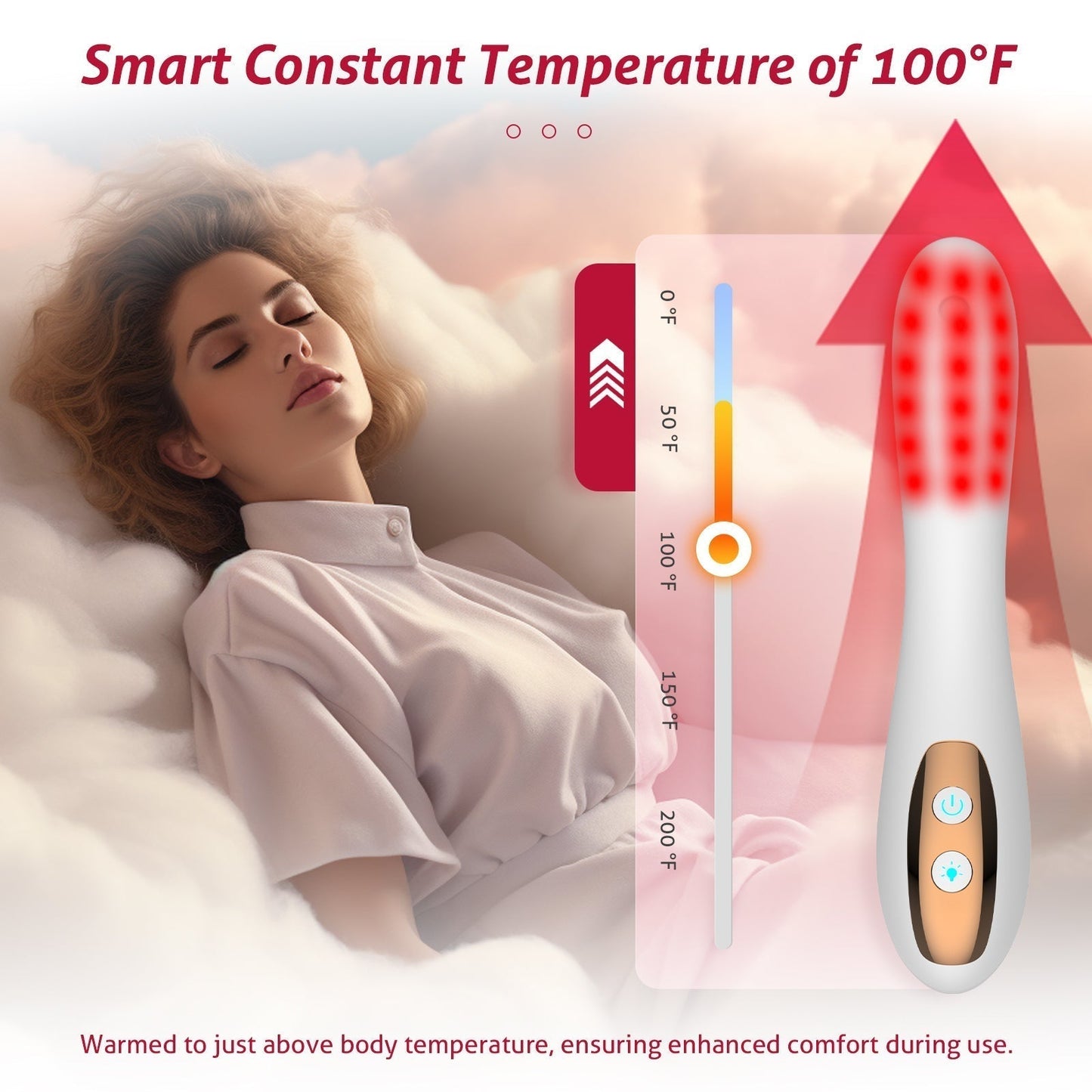 Intimate Health Device with Red Light Therapy and Heating Function for Women