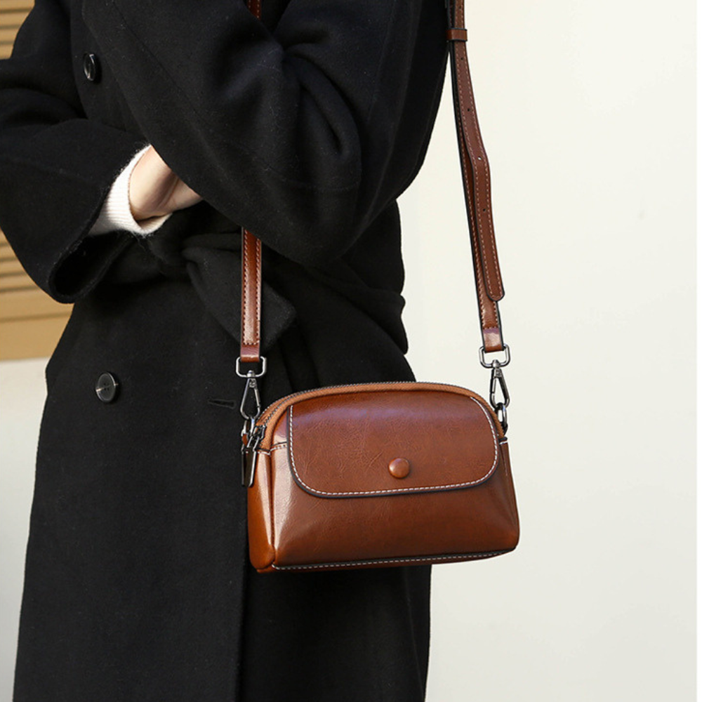 Bellana™ – Glossy Genuine Leather Shoulder Bag
