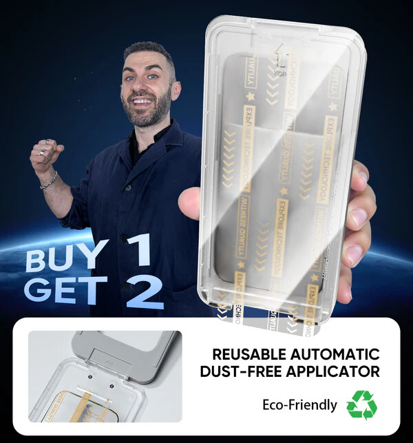 Automatic Dust Free Tempered Glass Screen Protector for iPhone & Galaxy