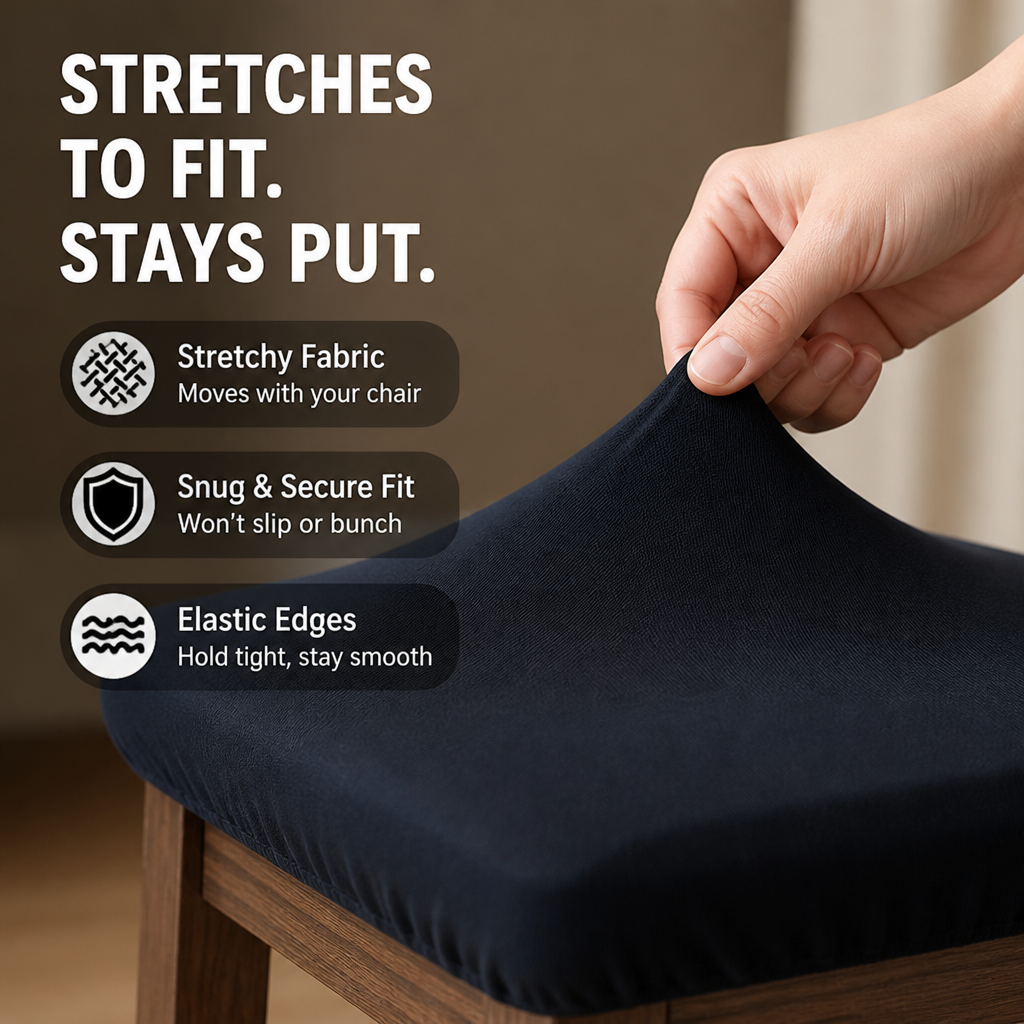 FluidFit Chair Covers — Hug Your Chairs with Flawless Style and Spill-Proof Comfort