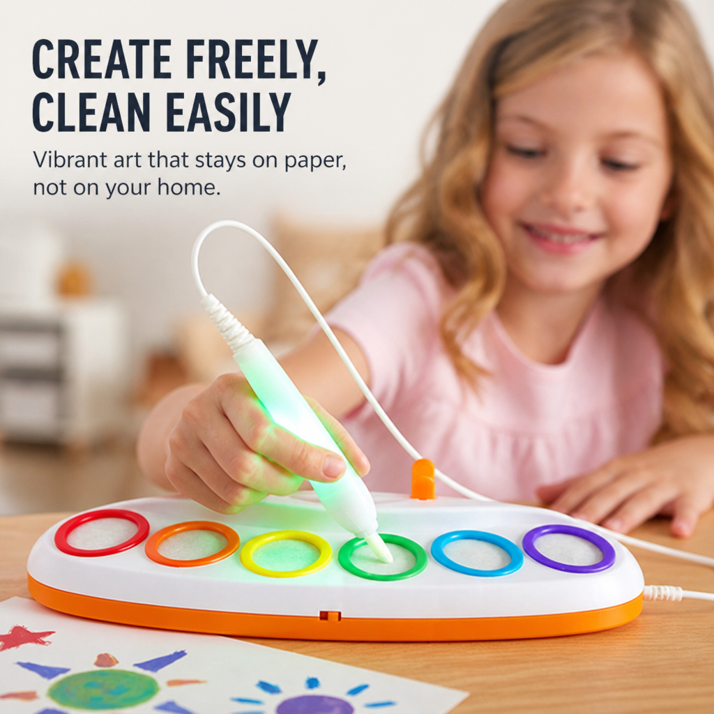 ColorFlick™ — Let Kids Paint Bold Color That Stays on Paper, Not Your Home