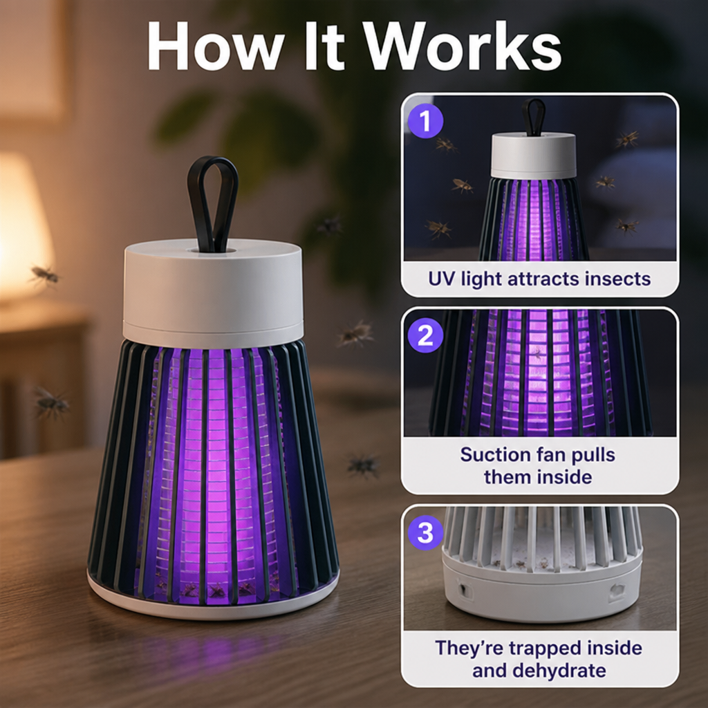 ZephyrGuard Mosquito & Fly Trap Lamp — Silent, Chemical-Free Protection for Peaceful, Bite-Free Living