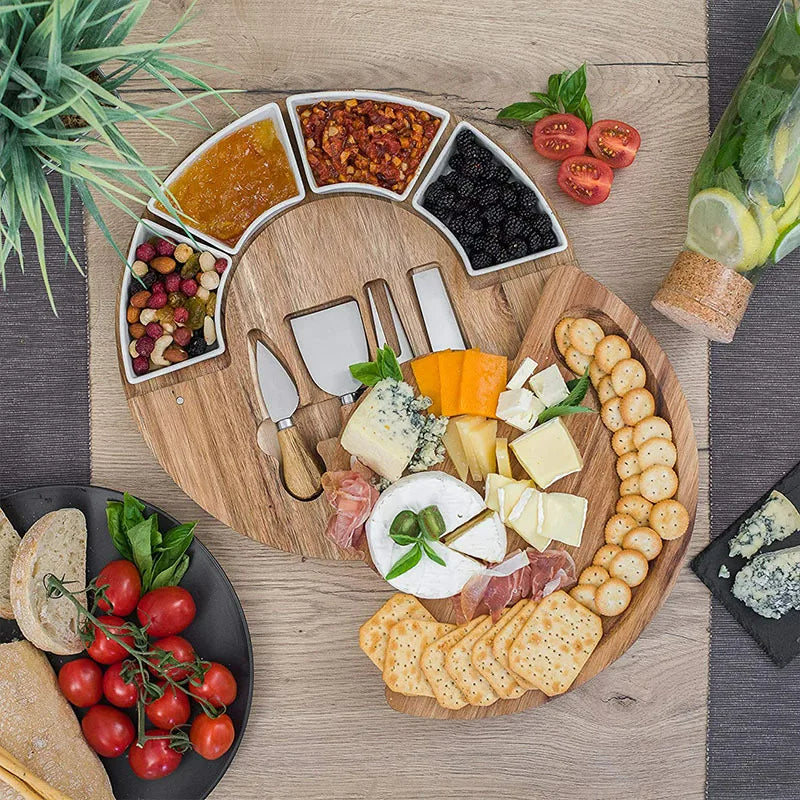 LuxeServe - Acacia Cheese Board & Knife Set