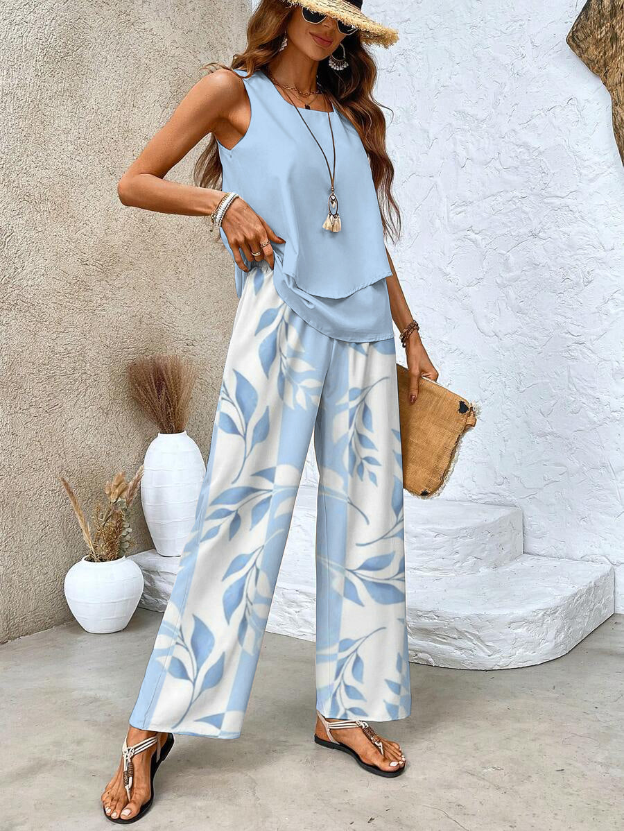 Victoria Women’s - Two-Piece Summer Outfit with Sleeveless Top