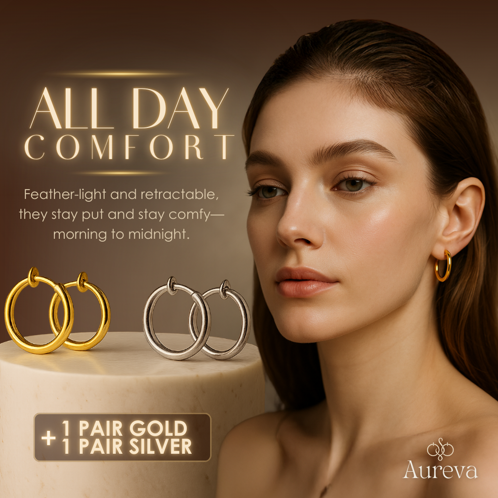 Women's Retractable Clip-On Comfort Earrings for Styling & Daily Wear