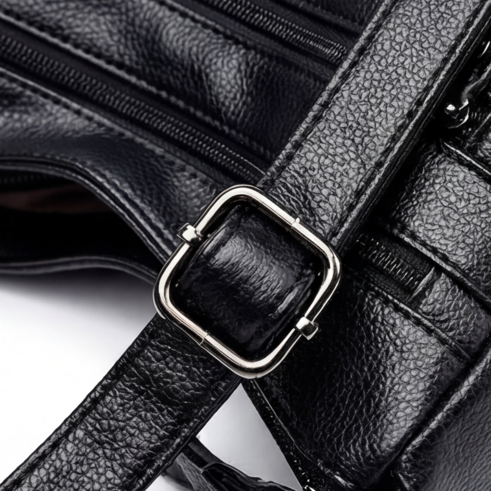 Carria™ – Soft Leather Multi Pocket Shoulder Bag