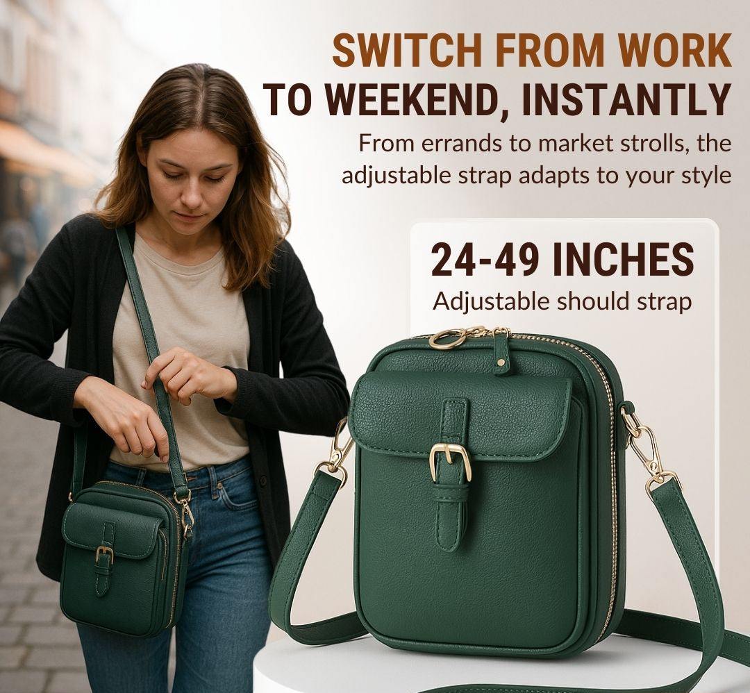 Double Pocket Crossbody Organizer Bag