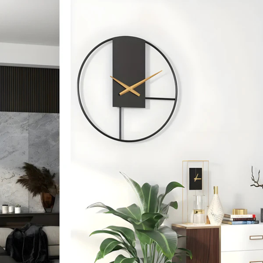 Large Minimalist Wall Clock – Silent Design for Living Room