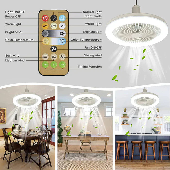 Modern Ceiling Fan with LED Light – Quiet Home Cooling for Living Room & Bedroom