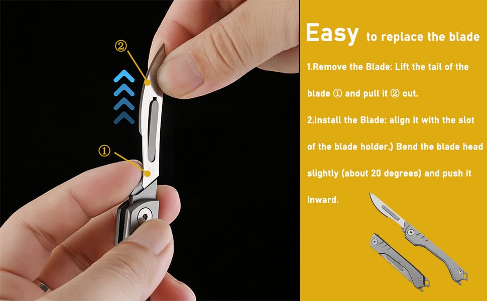 Folding Scalpel Knife with Replaceable Blades for Precision Cutting