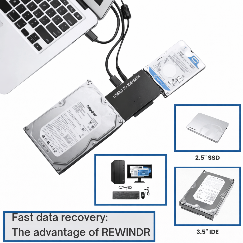 Hard Drive Converter USB | SATA & IDE Interface | Rapid Data Transfer | RecoverPro