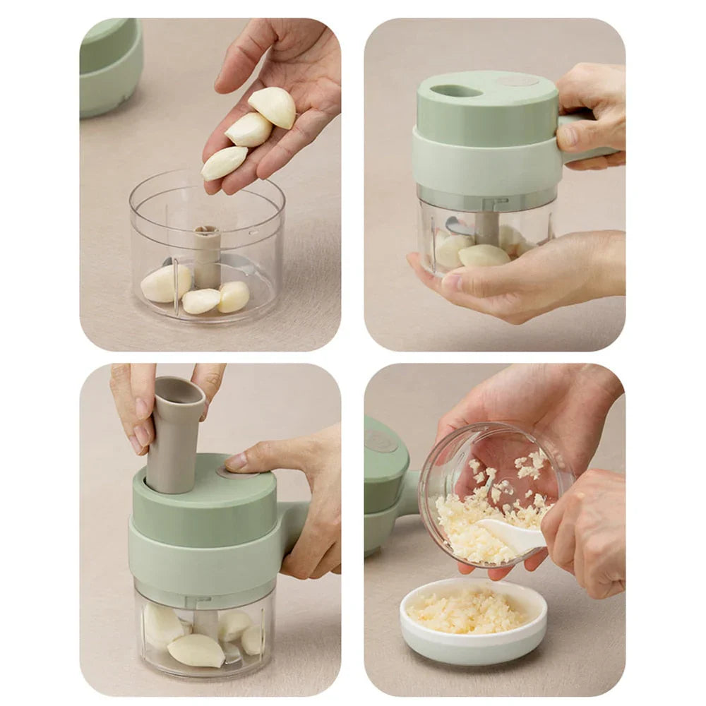4-in-1 Manual Food Chopper – Vegetable Cutter, Garlic Mincer & Kitchen Prep Tool