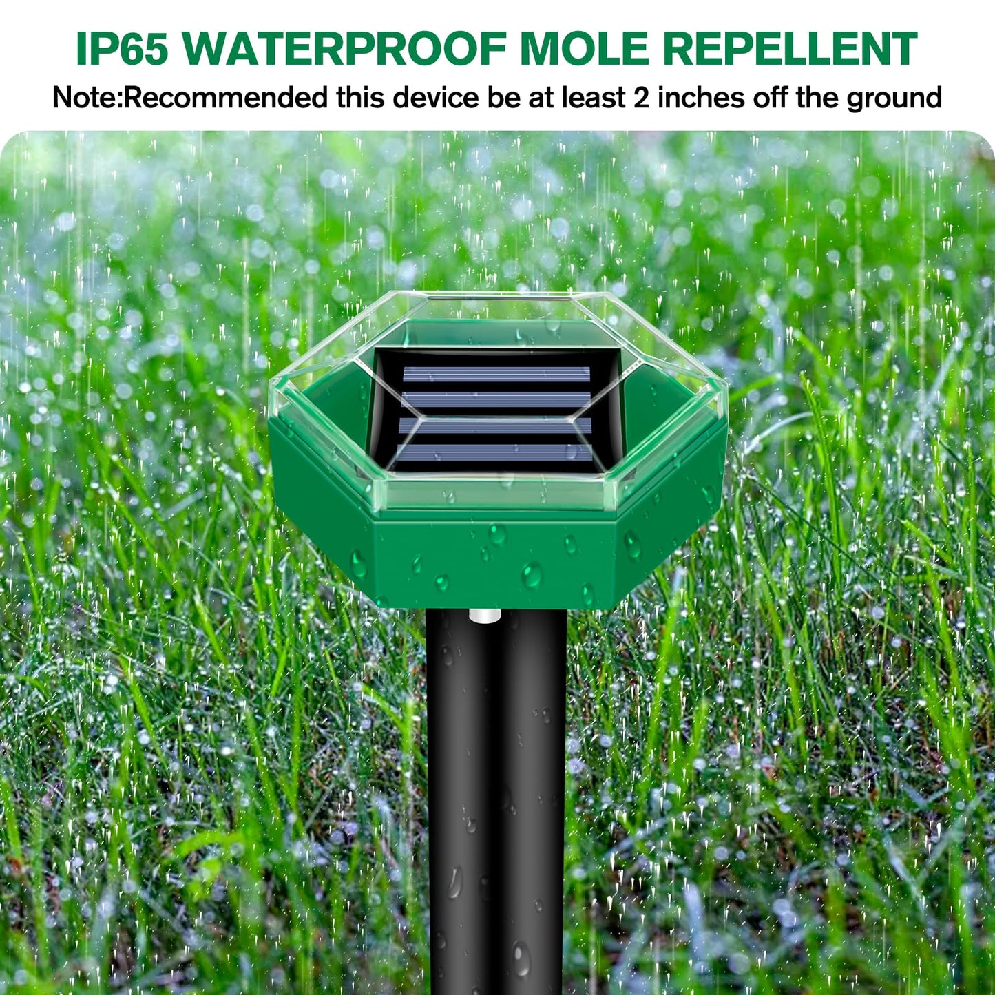 Mole Deterrent 4-Pack | Solar-Powered and Weather-Resistant | Simple Setup | MoleSilent