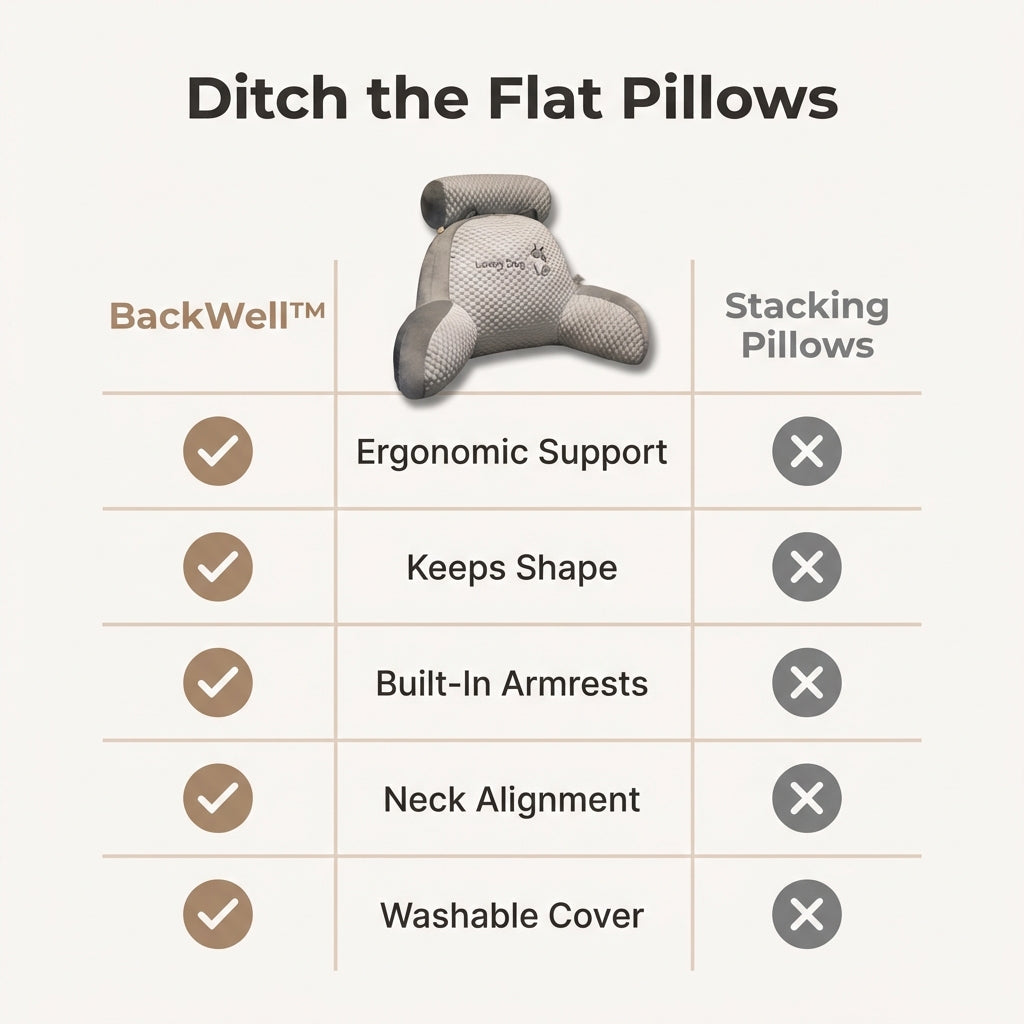 BackWell Ergonomic Reading Pillow