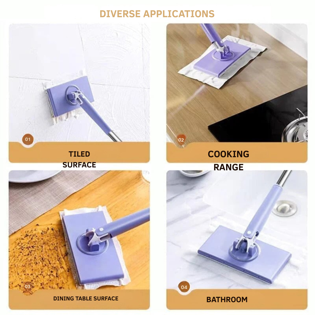 Floor Cleaner | Flat Mop with 360° Rotating Head | Touchless Pad Replacement | MopMate