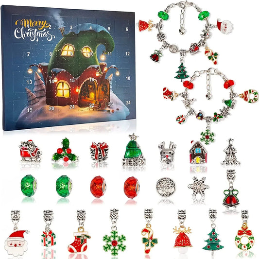 FestiveBracelet™ Charm-Filled Countdown Advent Calendar | 24-Day Holiday Charm Surprise