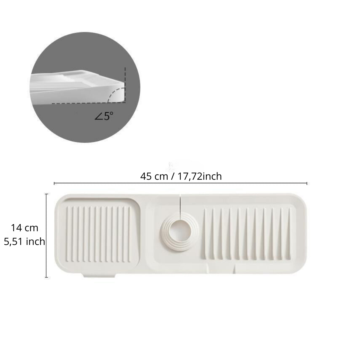 HydraGrip — Sink Splash Guard Mat with Drain Tray for Kitchen & Bathroom