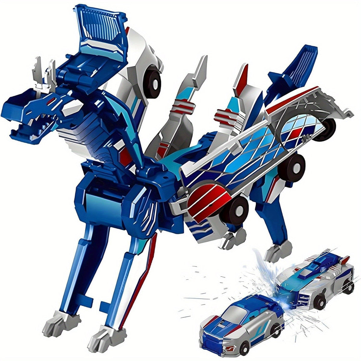 2-in-1 Transforming Race Car Dinosaur Automatic Transforming Toy