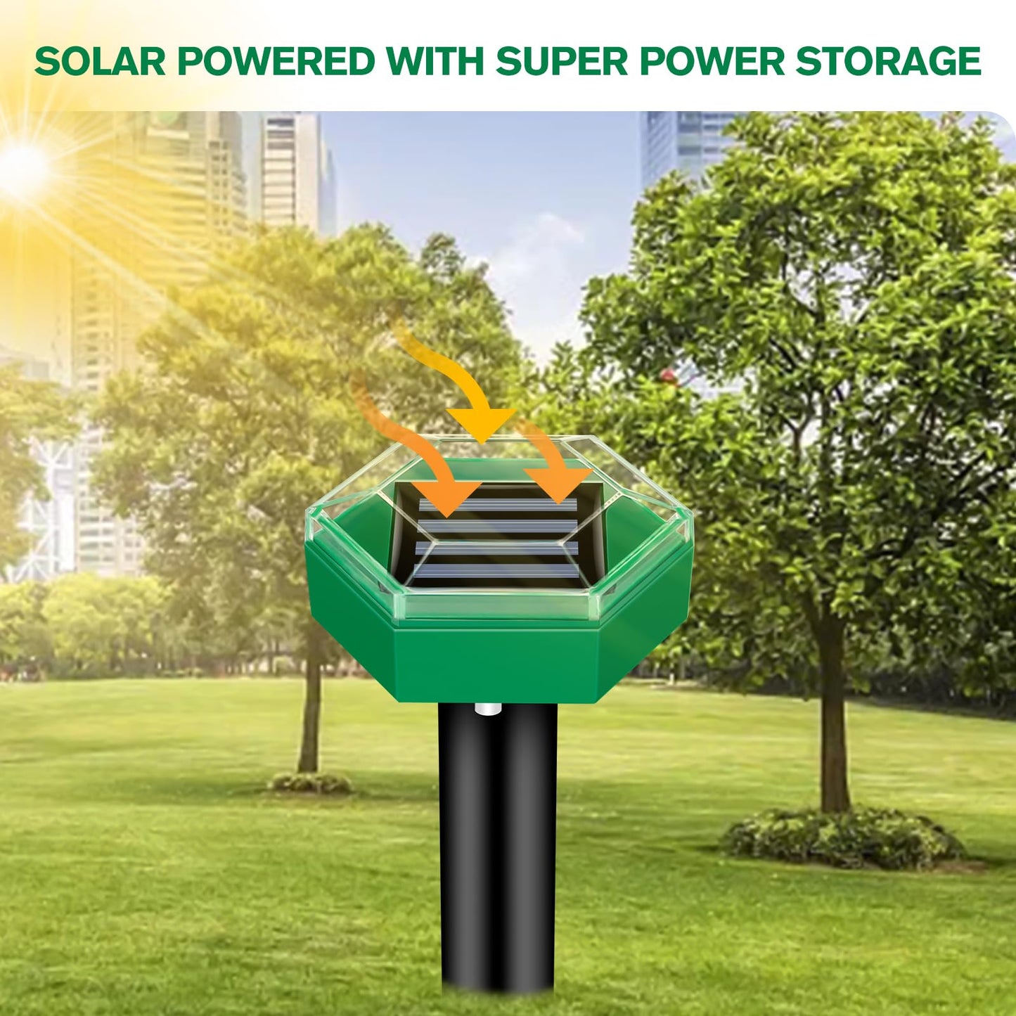 Mole Deterrent 4-Pack | Solar-Powered and Weather-Resistant | Simple Setup | MoleSilent