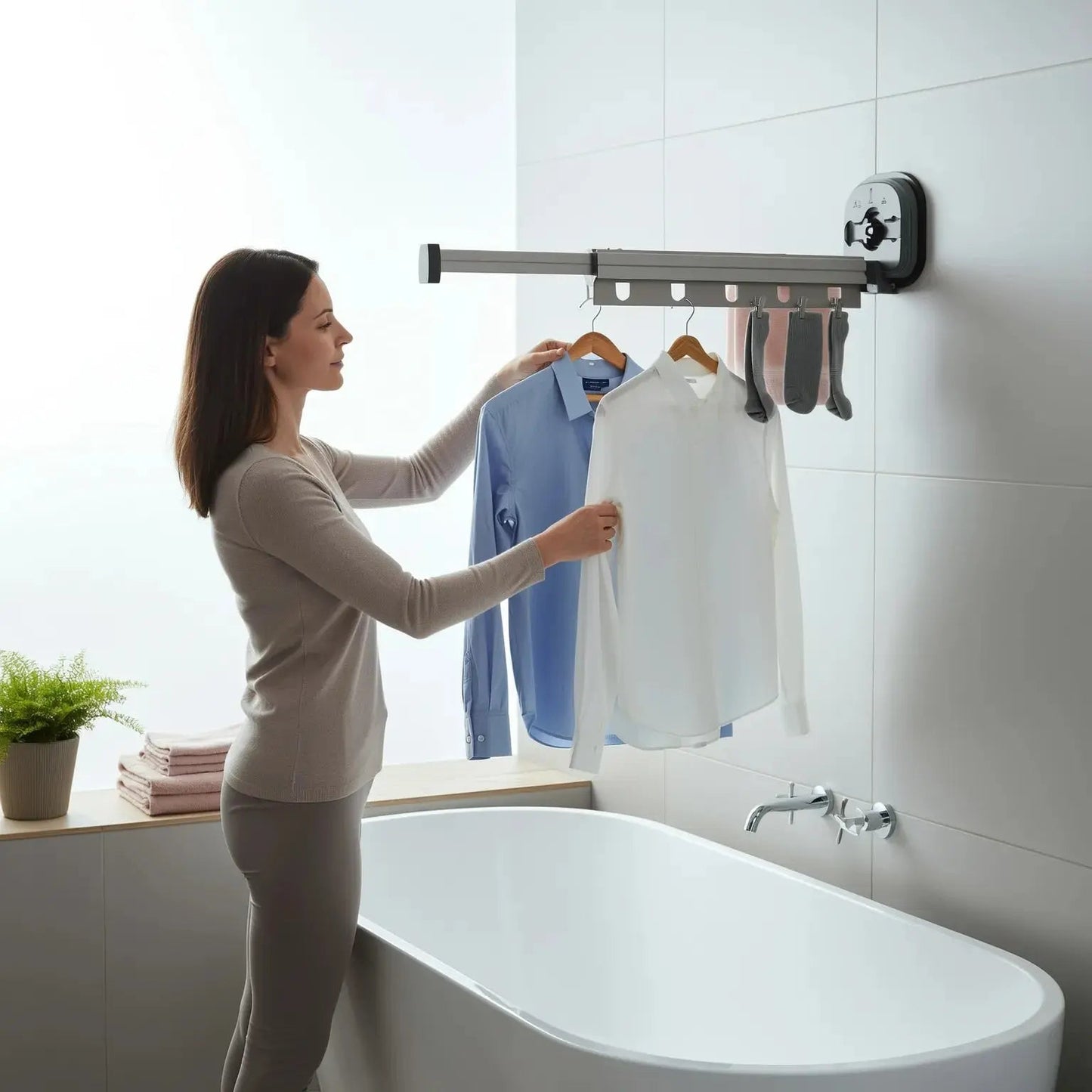 FlexiDry – Space-Saving Laundry Drying Solution – No Drilling Required!