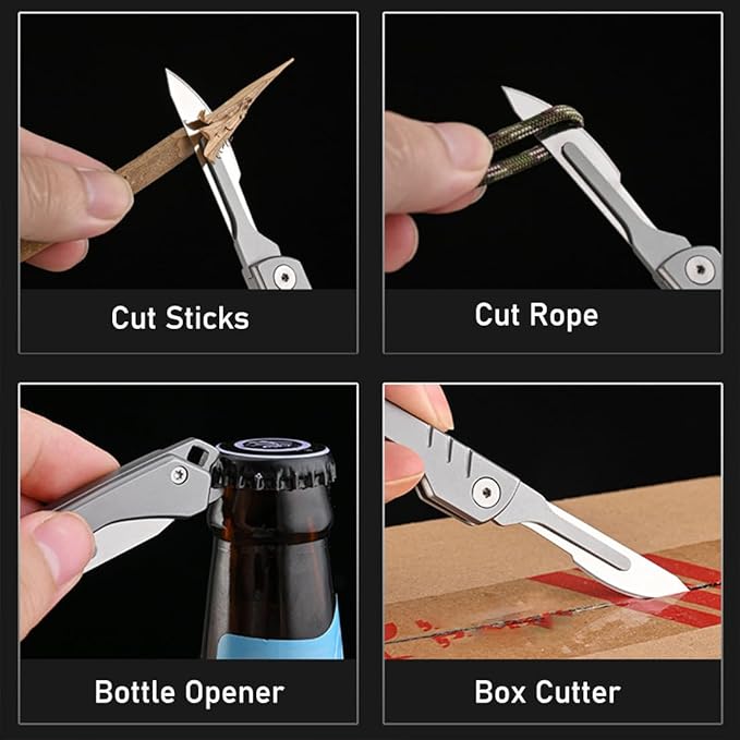 Folding Scalpel Knife with Replaceable Blades for Precision Cutting