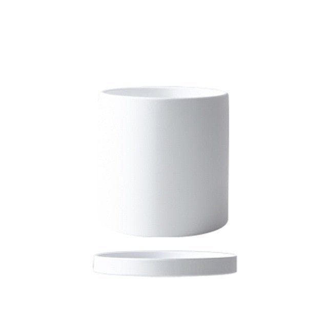 Flower Planter | Matte Finish | Includes Drainage Hole and Saucer | Nordic Style Pot