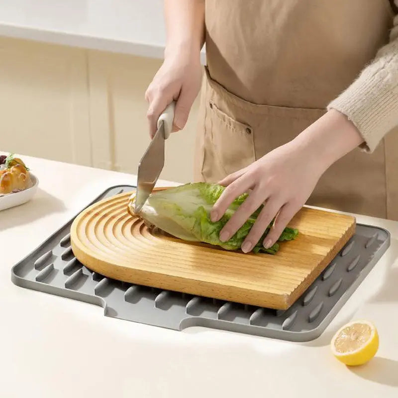 HydroShield Mat — Silicone Dish Drying Mat with Drain Design