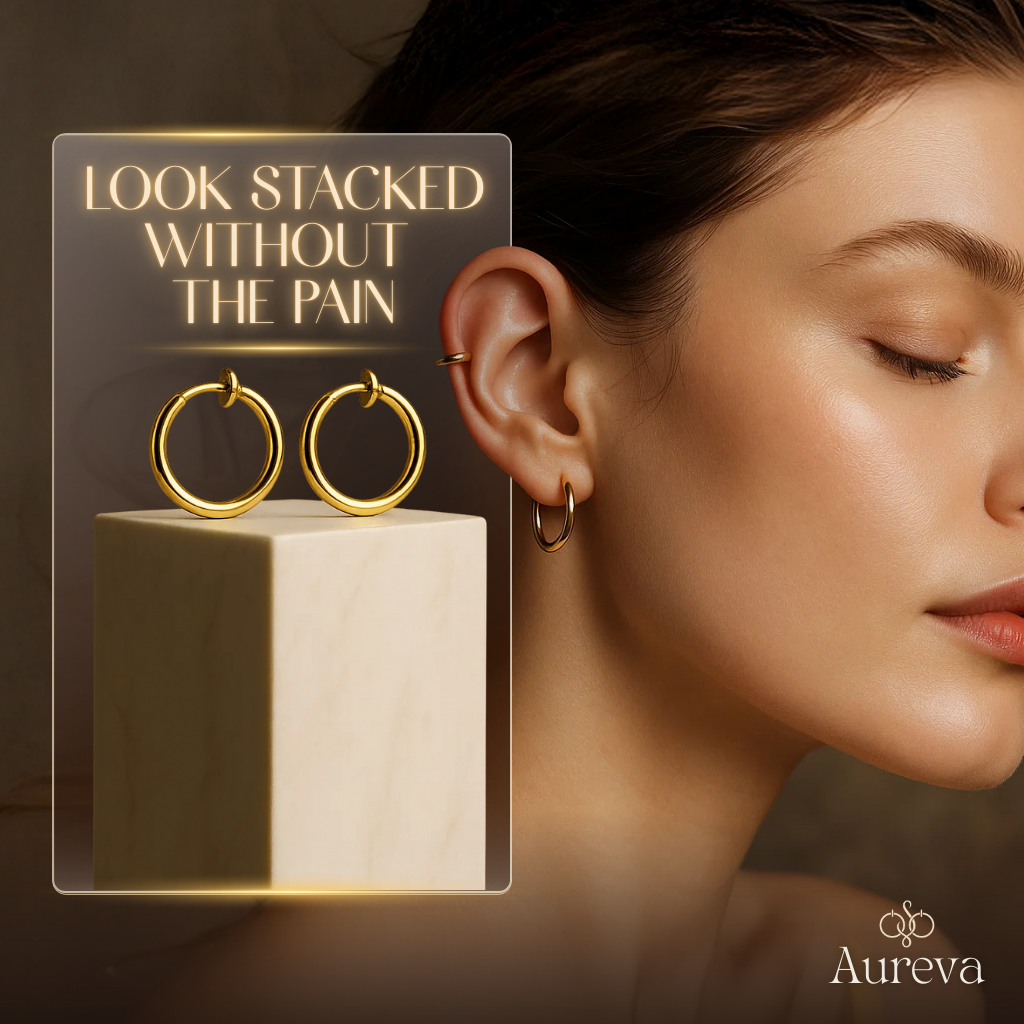 Women's Retractable Clip-On Comfort Earrings for Styling & Daily Wear