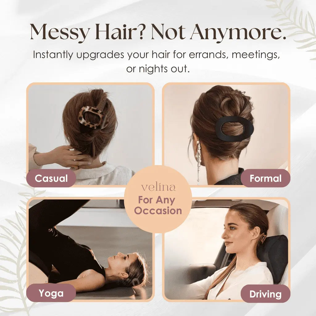 Women's Flat Hair Clips Set of 4 for Comfort & Styling