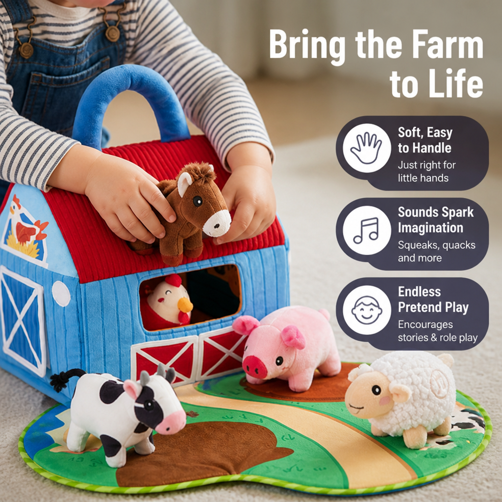 PetalNest Interactive Farm Set — Ignite Wonder and Confidence with Every Soft, Sound-Filled Adventure