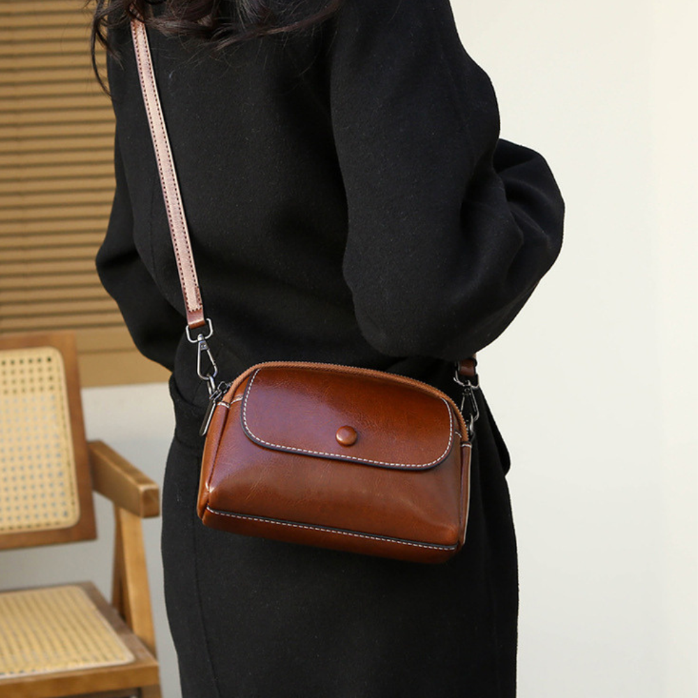 Bellana™ – Glossy Genuine Leather Shoulder Bag