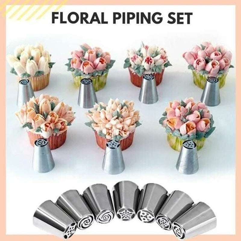 Floral Piping Tip Set for Icing and Cake Decorating