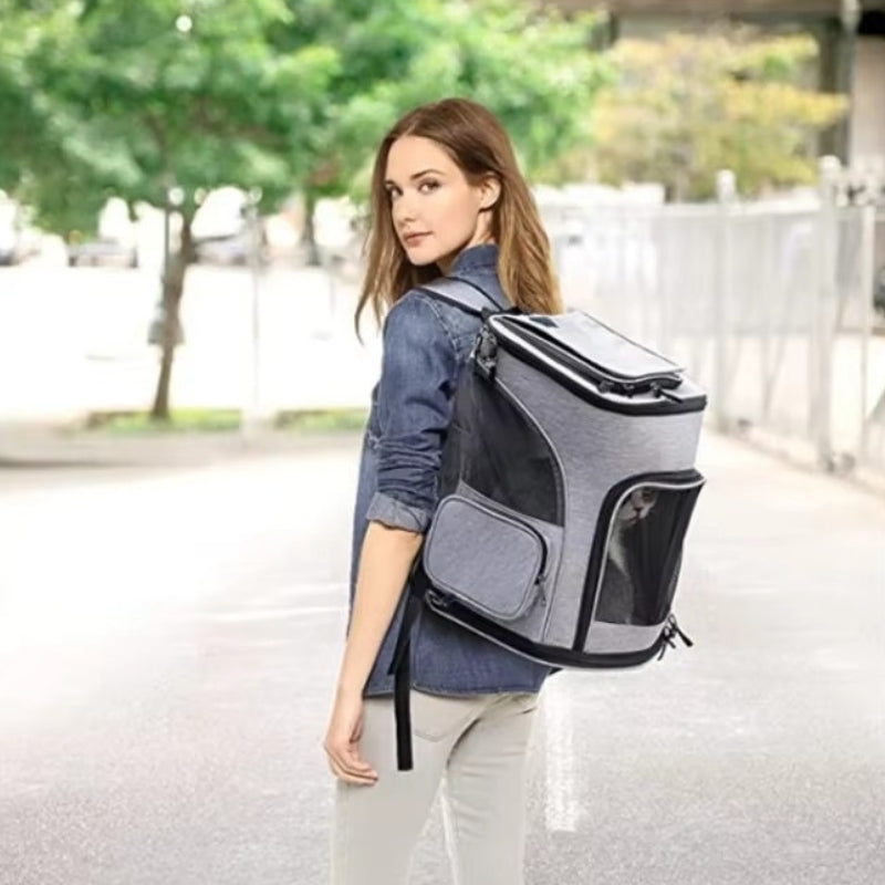 Breathable Foldable Pet Backpack Carrier for Dogs and Cats – Expandable
