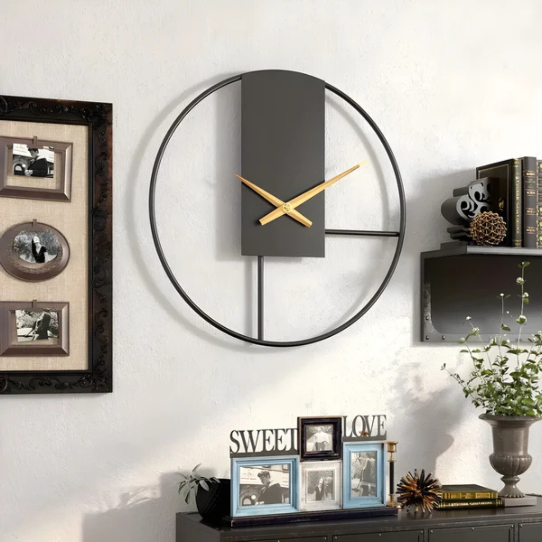 Large Minimalist Wall Clock – Silent Design for Living Room