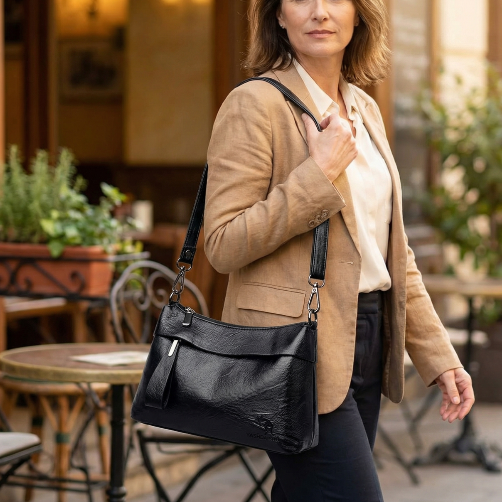 Carria™- Soft Leather Crossbody With 3 Compartments