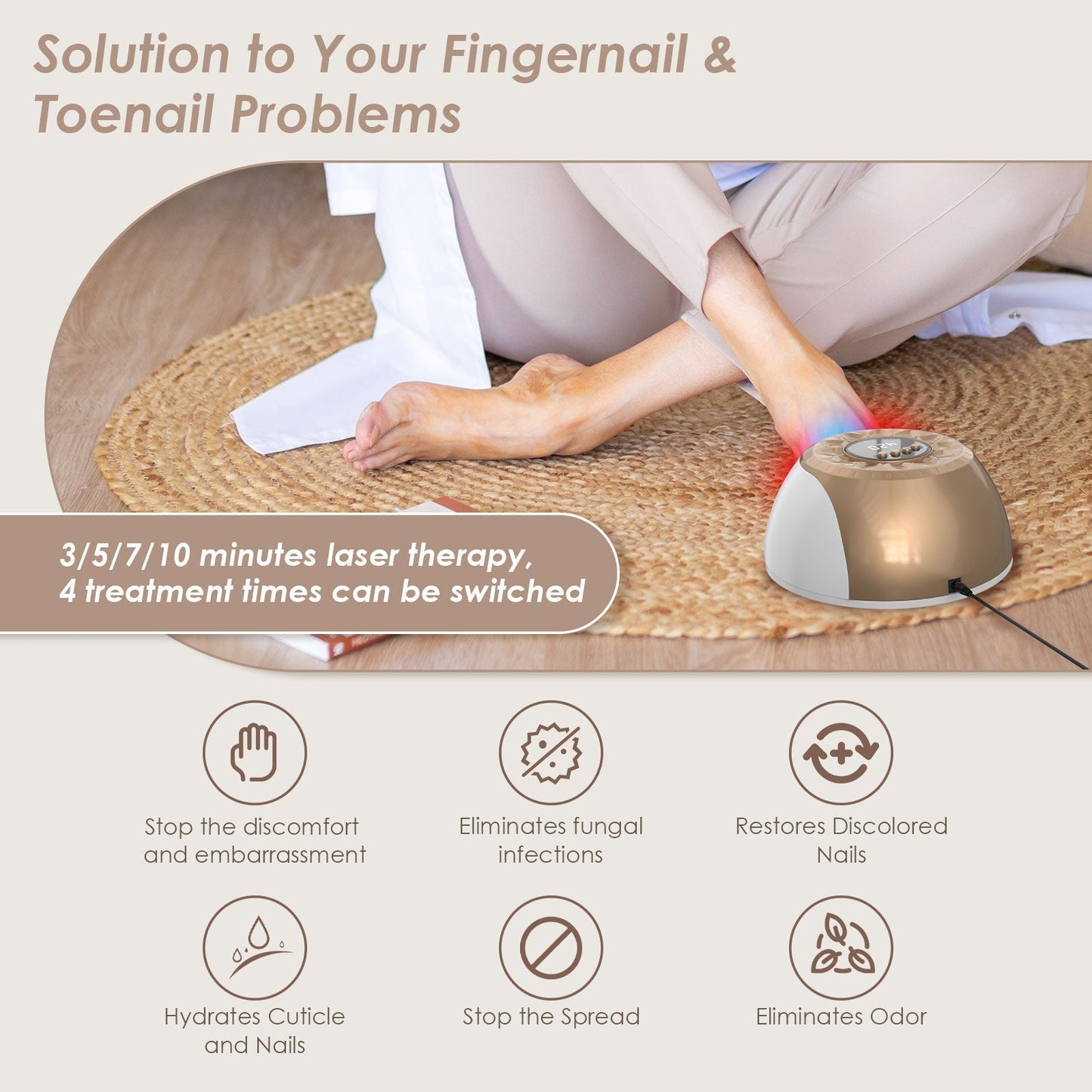 Device for Treating Toenail Fungus with Gold Light Technology