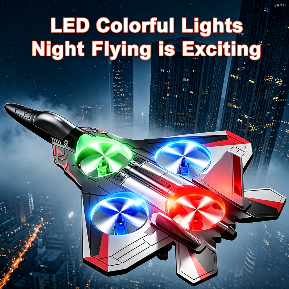 Kids RC flying toy, durable EVA foam fighter jet with multiple flying modes