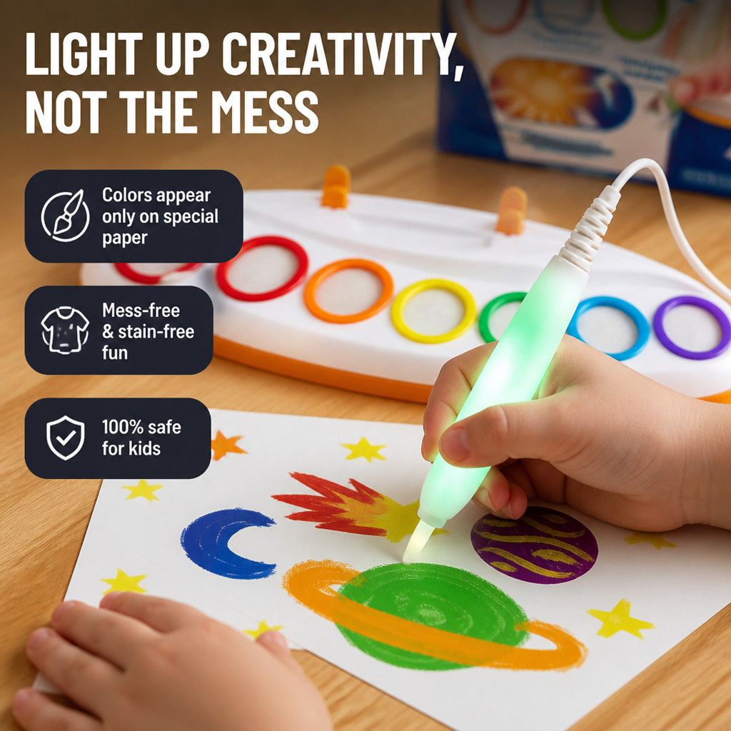 ColorFlick™ — Let Kids Paint Bold Color That Stays on Paper, Not Your Home