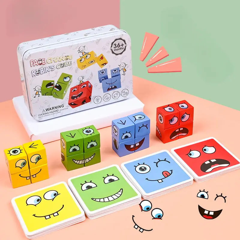 Arvilaro 3D Facial Expression Wooden Puzzle Game