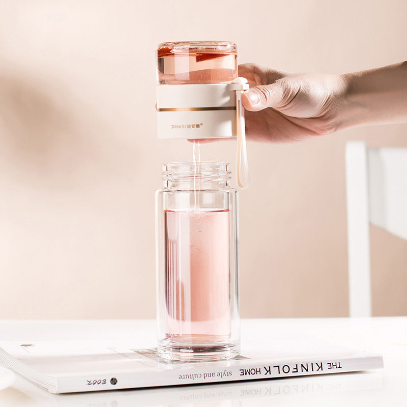 Insulated Reusable Water Bottle with Built-in Tea Infuser for Hot & Cold Beverages