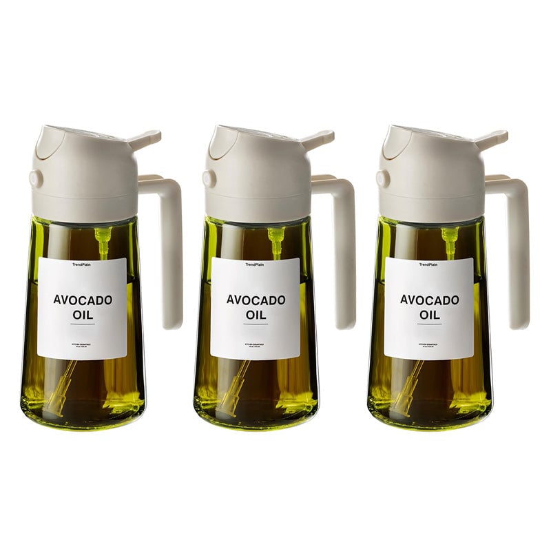 Dual-Function Glass Oil Dispenser and Sprayer for Kitchen Applications