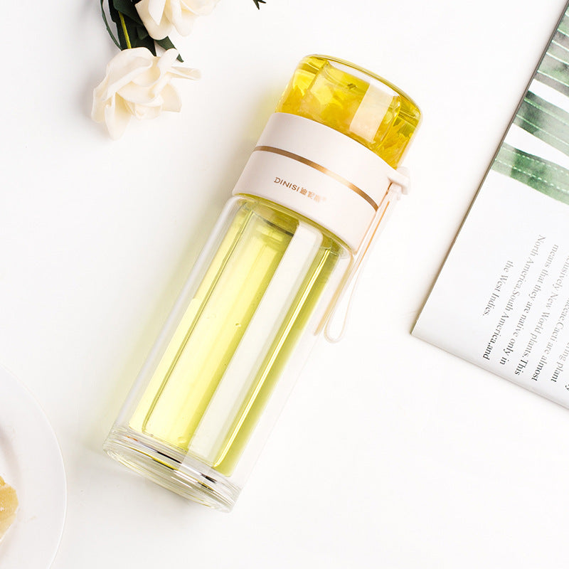 Insulated Reusable Water Bottle with Built-in Tea Infuser for Hot & Cold Beverages
