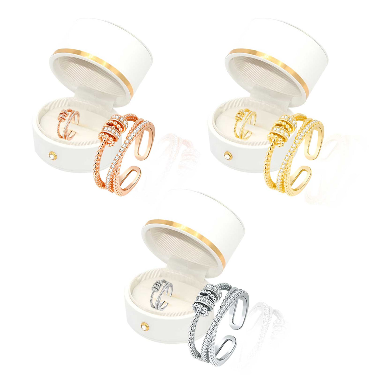 MetaboRing™ Threanic Triple Fidget Ring – Boost Metabolism, Detox, and Support Weight Loss