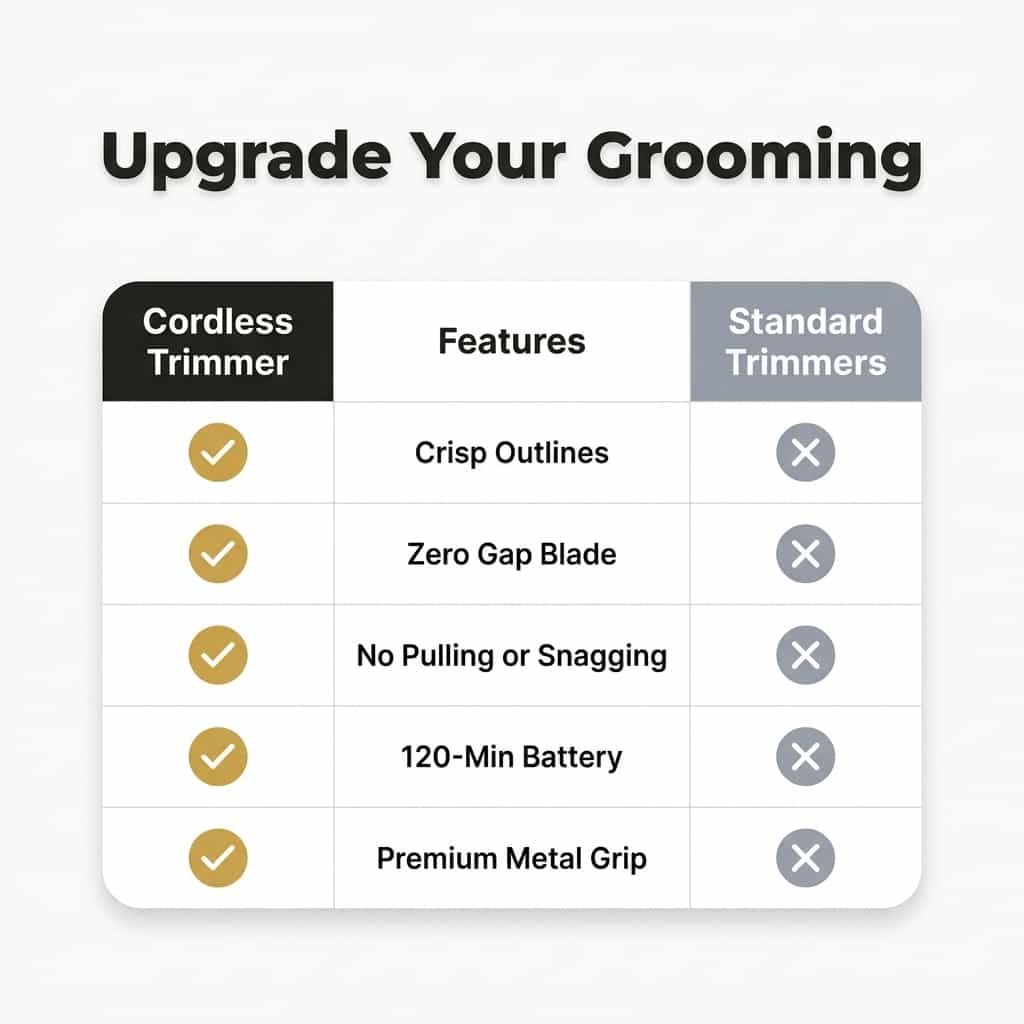 Cordless Beard Trimmer – Sharp Blades for Easy Styling