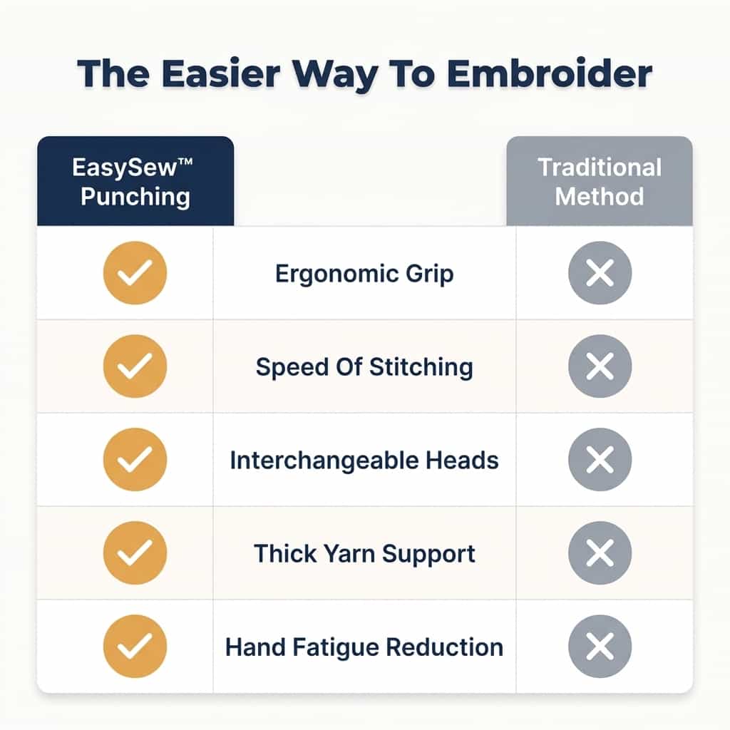 Ergonomic Embroidery Needle for Pain-Free Crafting