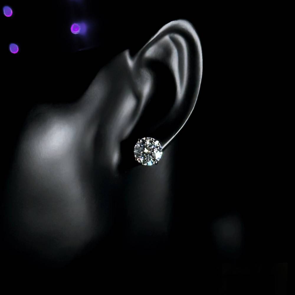 Classic 4-Prong Moissanite Stud Earrings for Daily Wear