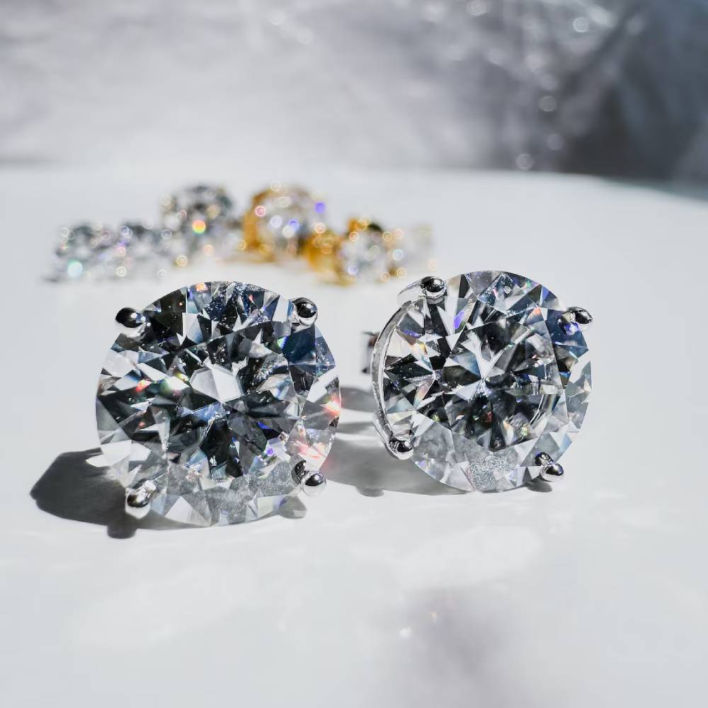 Classic 4-Prong Moissanite Stud Earrings for Daily Wear