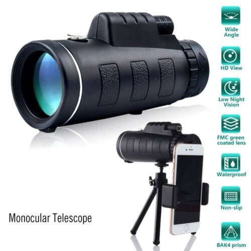 HD Monocular Telescope 40x60 with Tripod and Smartphone Holder