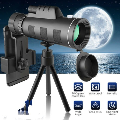 HD Monocular Telescope 40x60 with Tripod and Smartphone Holder