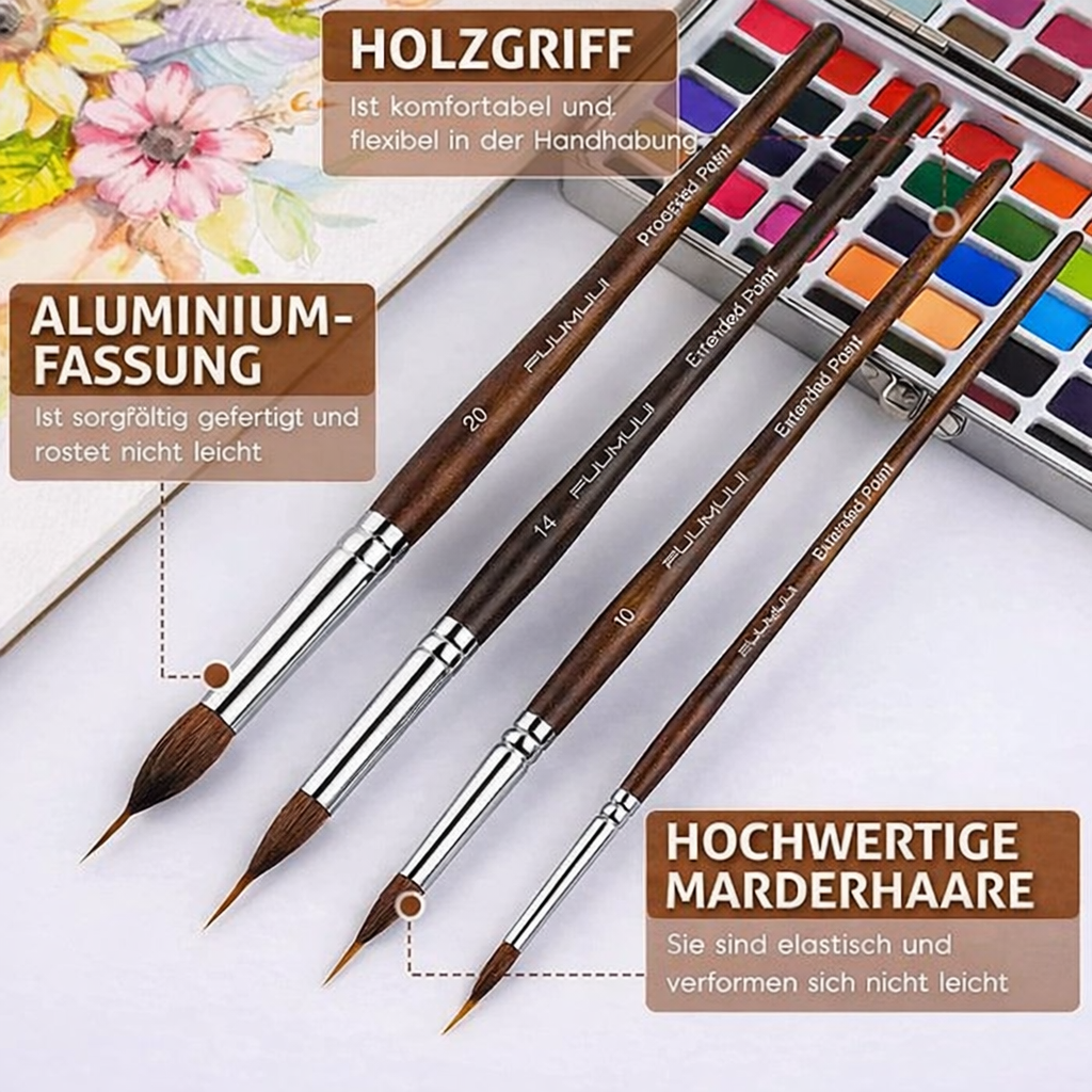 Detailing Brush Kit | Precision & Fine Lines | Wooden Grip | PinPointPro